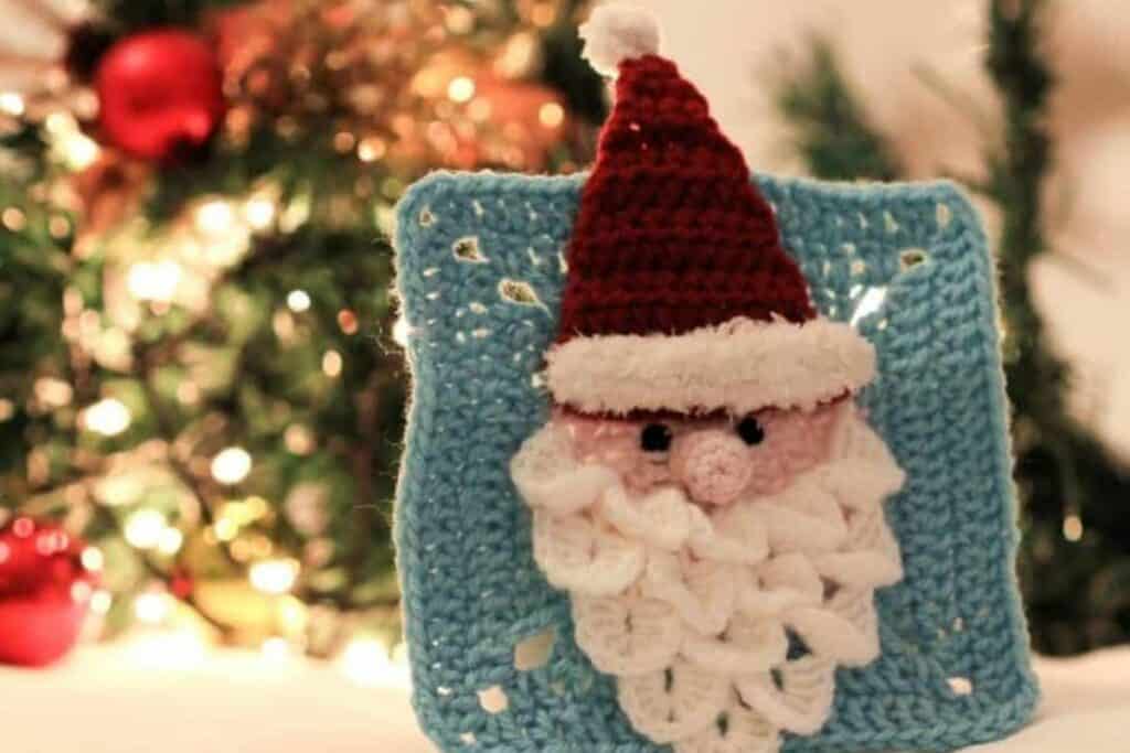 Christmas crochet Santa granny square