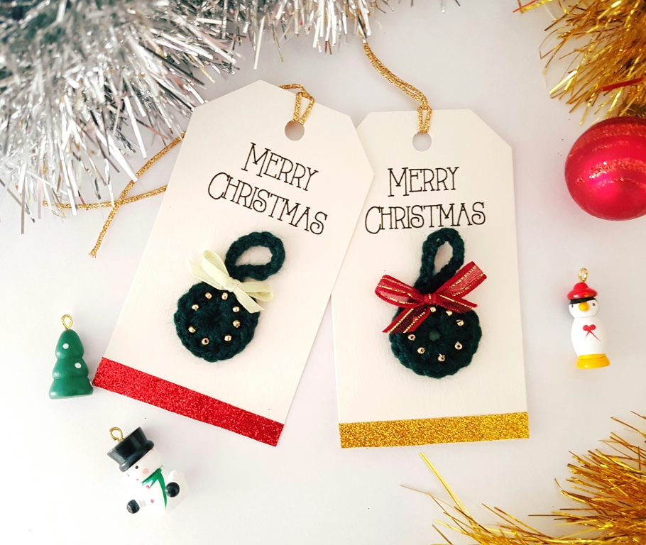 crochet christmas tag tutorial