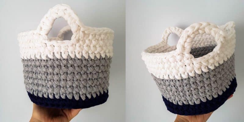 Free crochet toy basket pattern | T-shirt yarn project
