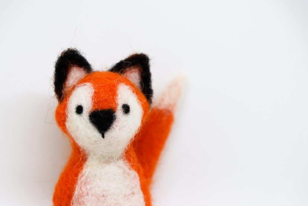 Needle felted fox