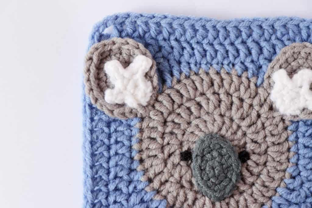 Crochet koala square pattern | Animal granny squares