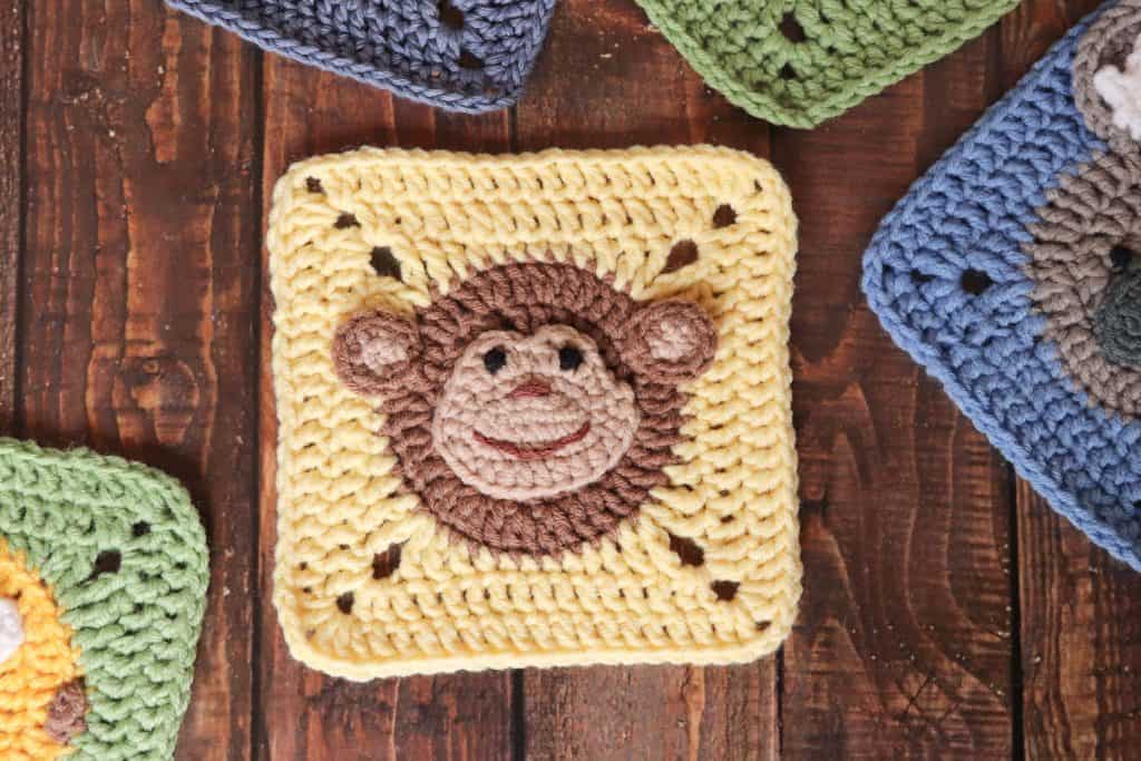 crochet monkey granny square