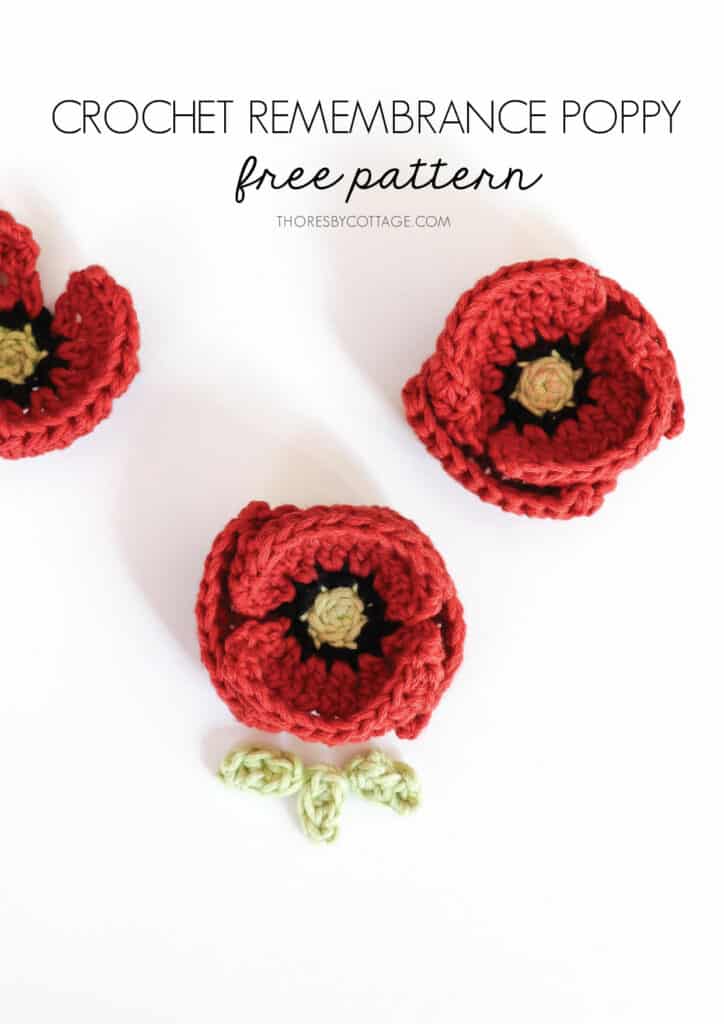 Free crochet poppy pattern | Crochet Flower Pattern