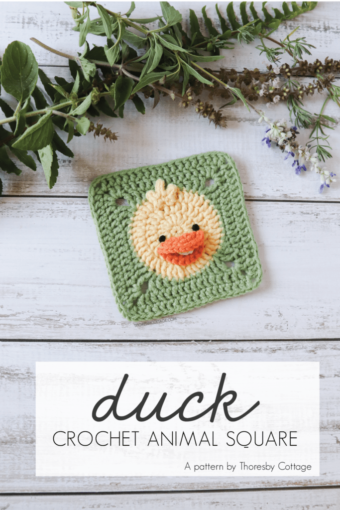 Crochet duck square pattern | Animal granny square