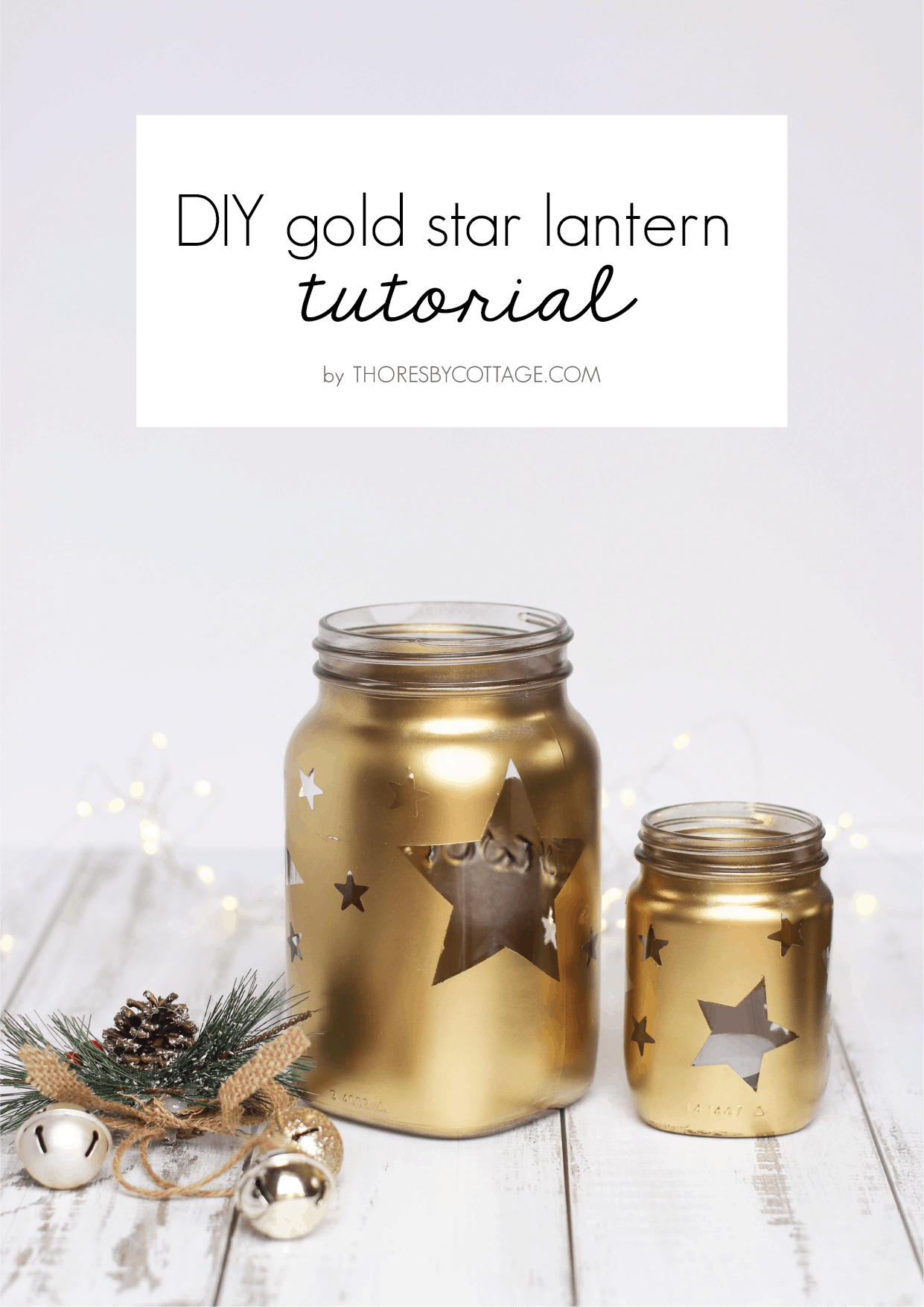 DIY Gold Lantern Upcycled Mason Jar Festive Table Decor
