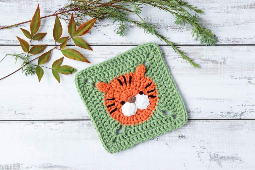 Crochet Tiger Square Pattern Animal Square