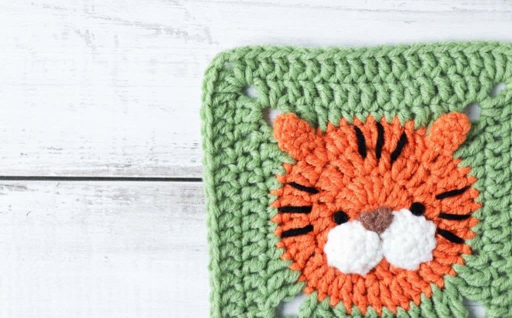 Crochet tiger square pattern | Animal square