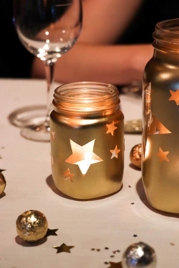 DIY gold lantern - Festive table decor