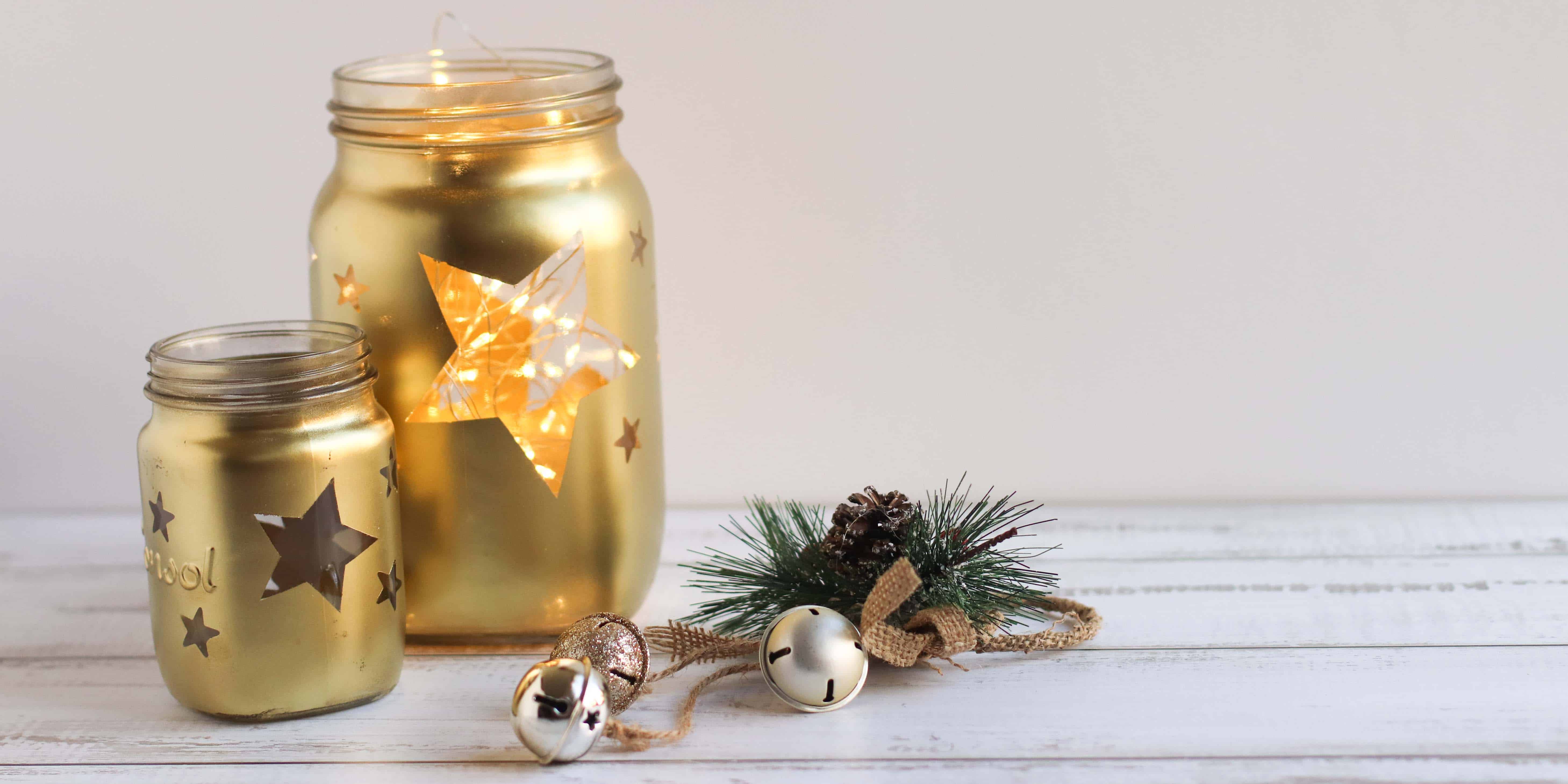 DIY gold lantern | star table decor