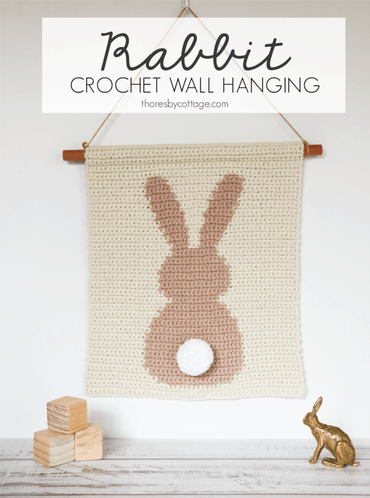 Rabbit wall hanging crochet pattern | crochet nursery decor