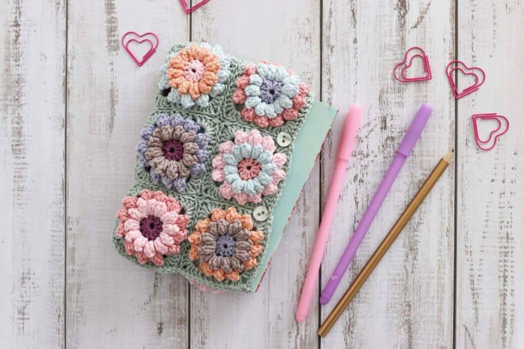 floral crochet clutch bag