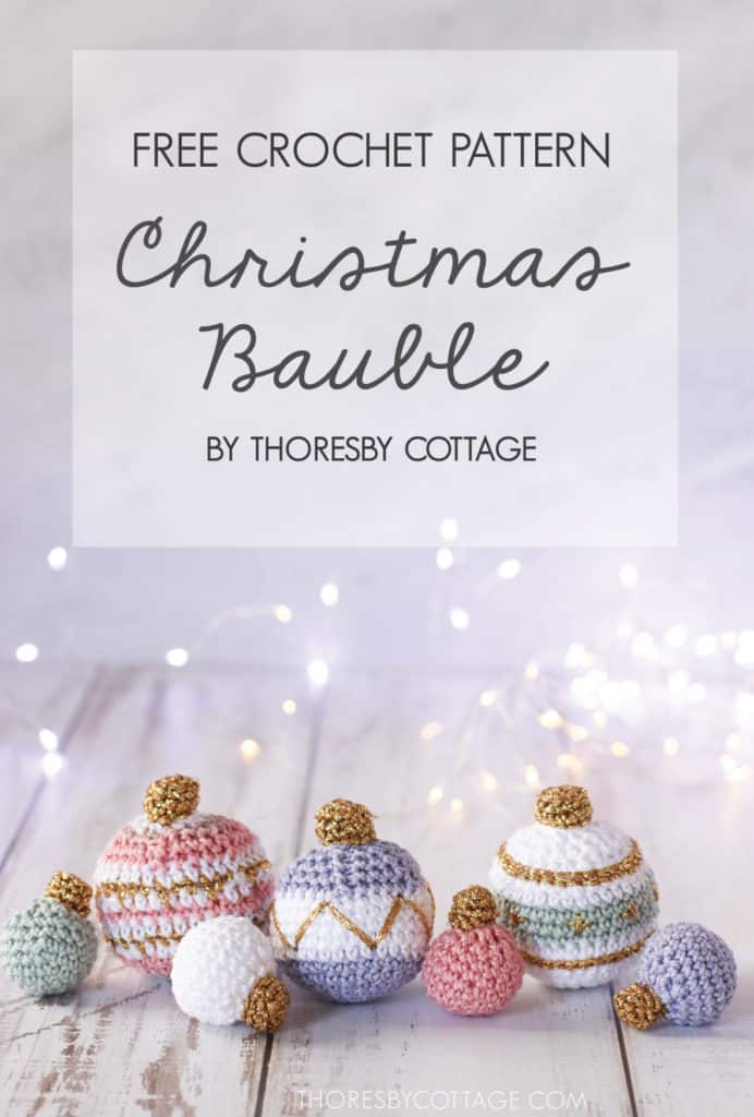 Pintrest Image - Crochet Christmas bauble pattern 