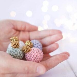 Mini crochet Christmas baubles