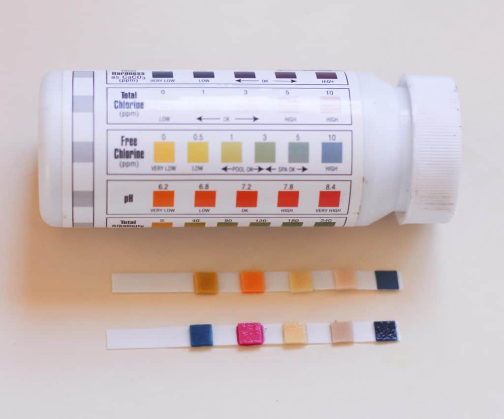 swimming pool pH tester strips