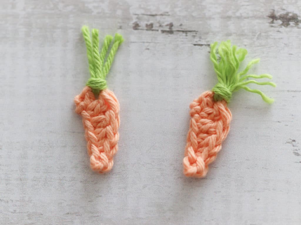 tiny crochet carrot for Easter decor