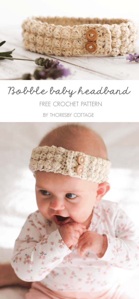 Crochet baby bobble headband | Free pattern