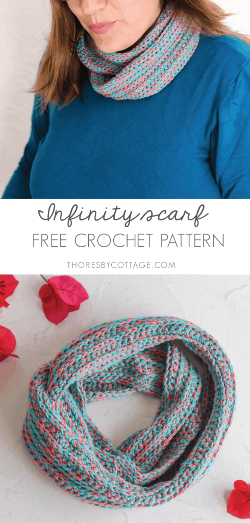 Free crochet infinity scarf pattern