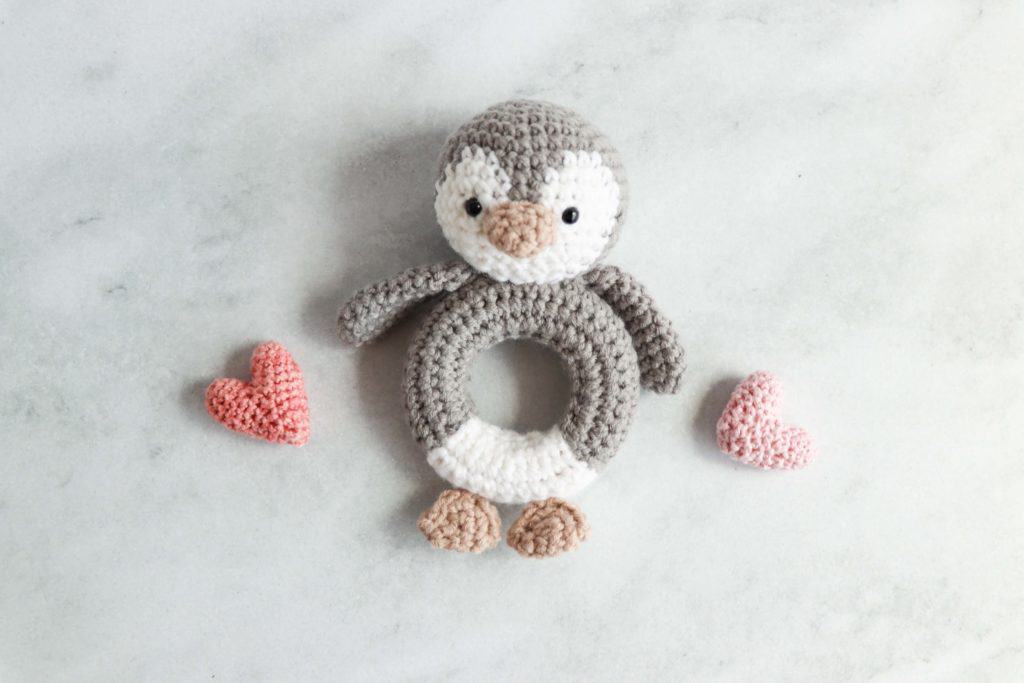 cute crochet penguin teether