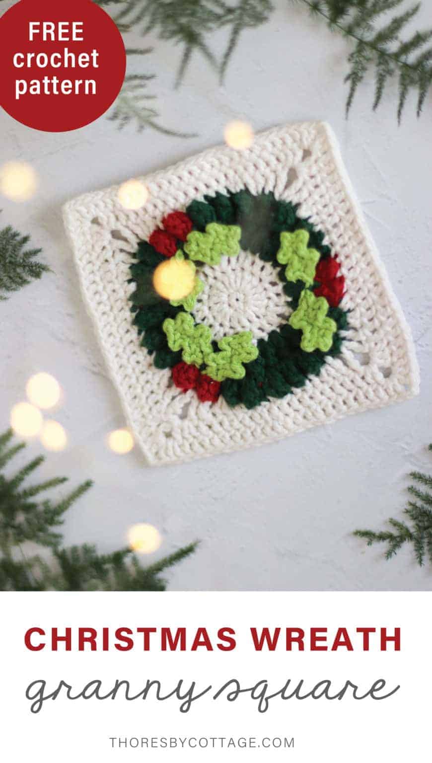 Free Crochet Wreath Pattern Christmas Granny Square