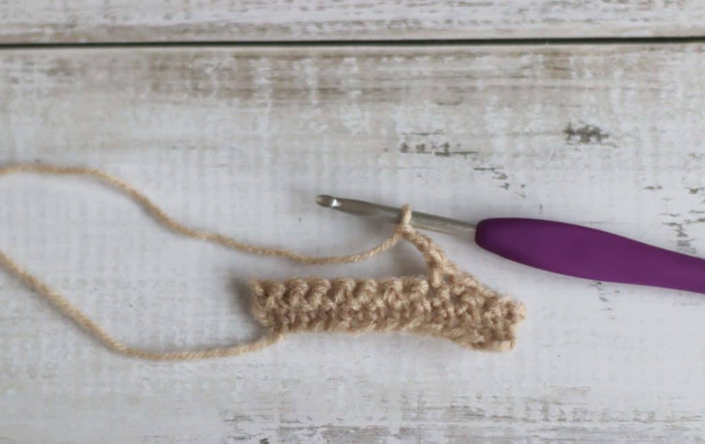 Crochet with tan coloured yarn