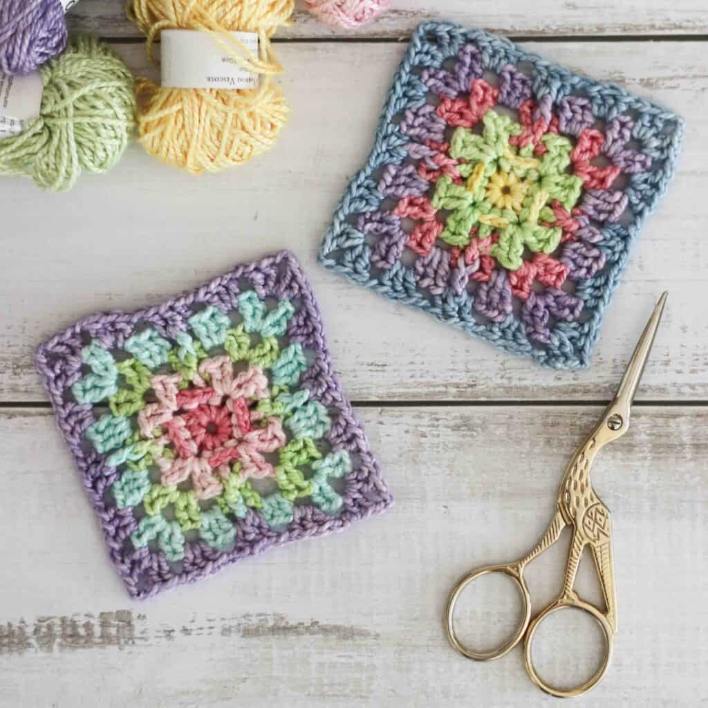 granny square crochet pattern | hashtag granny square in rainbow colors