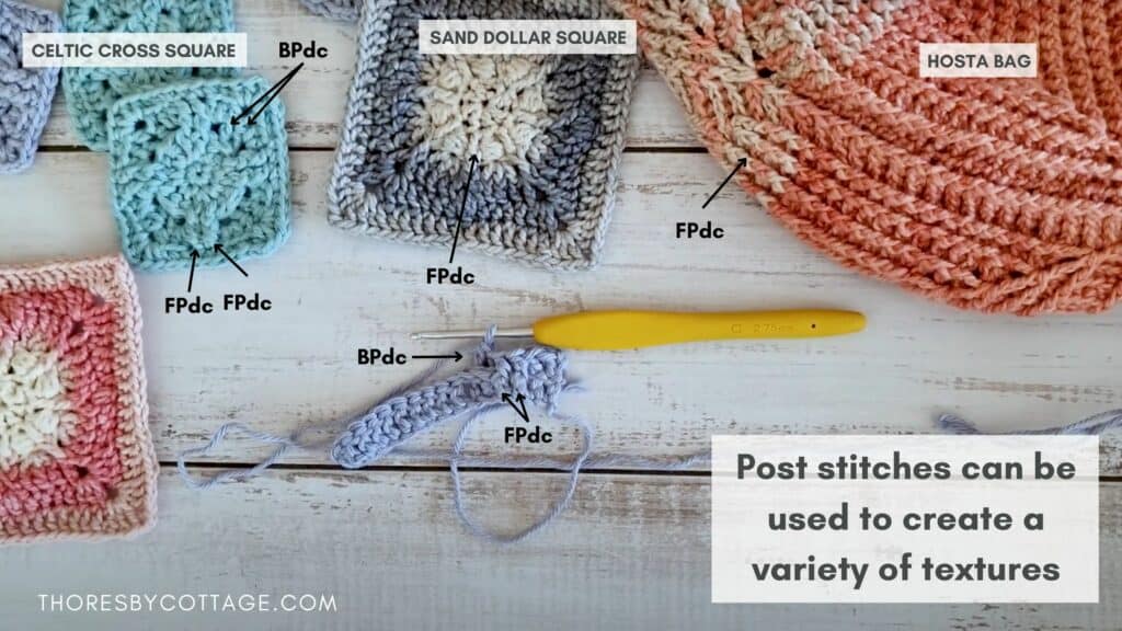 How to crochet front and back post double crochet (FPdc + BPdc)