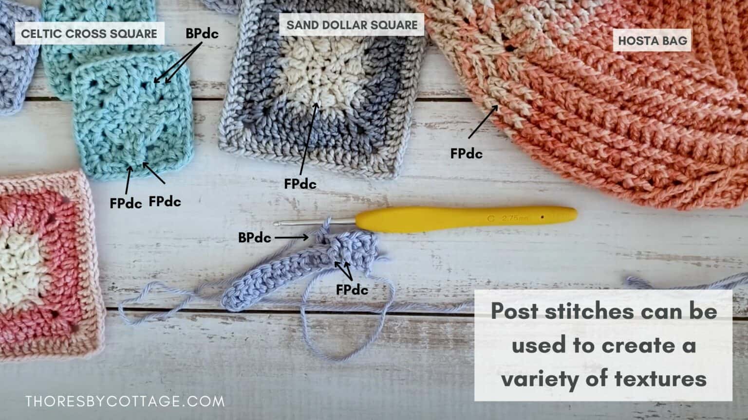 How To Crochet Front And Back Post Double Crochet (FPdc + BPdc)